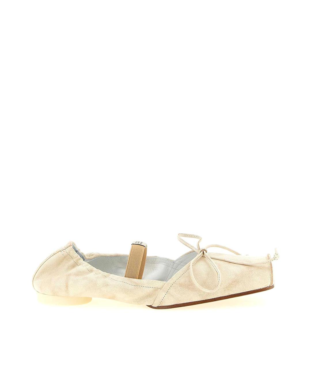 MM6 MAISON MARGIELA Бежевые кожаные балетки, фото 1