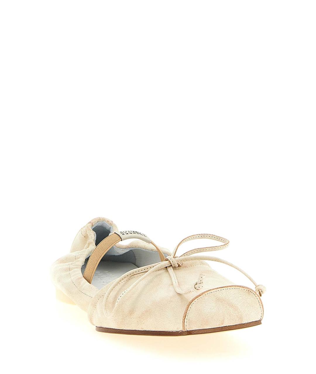 MM6 MAISON MARGIELA Бежевые кожаные балетки, фото 2