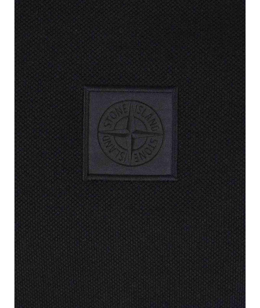 STONE ISLAND Темно-синее хлопковое поло с коротким рукавом, фото 4