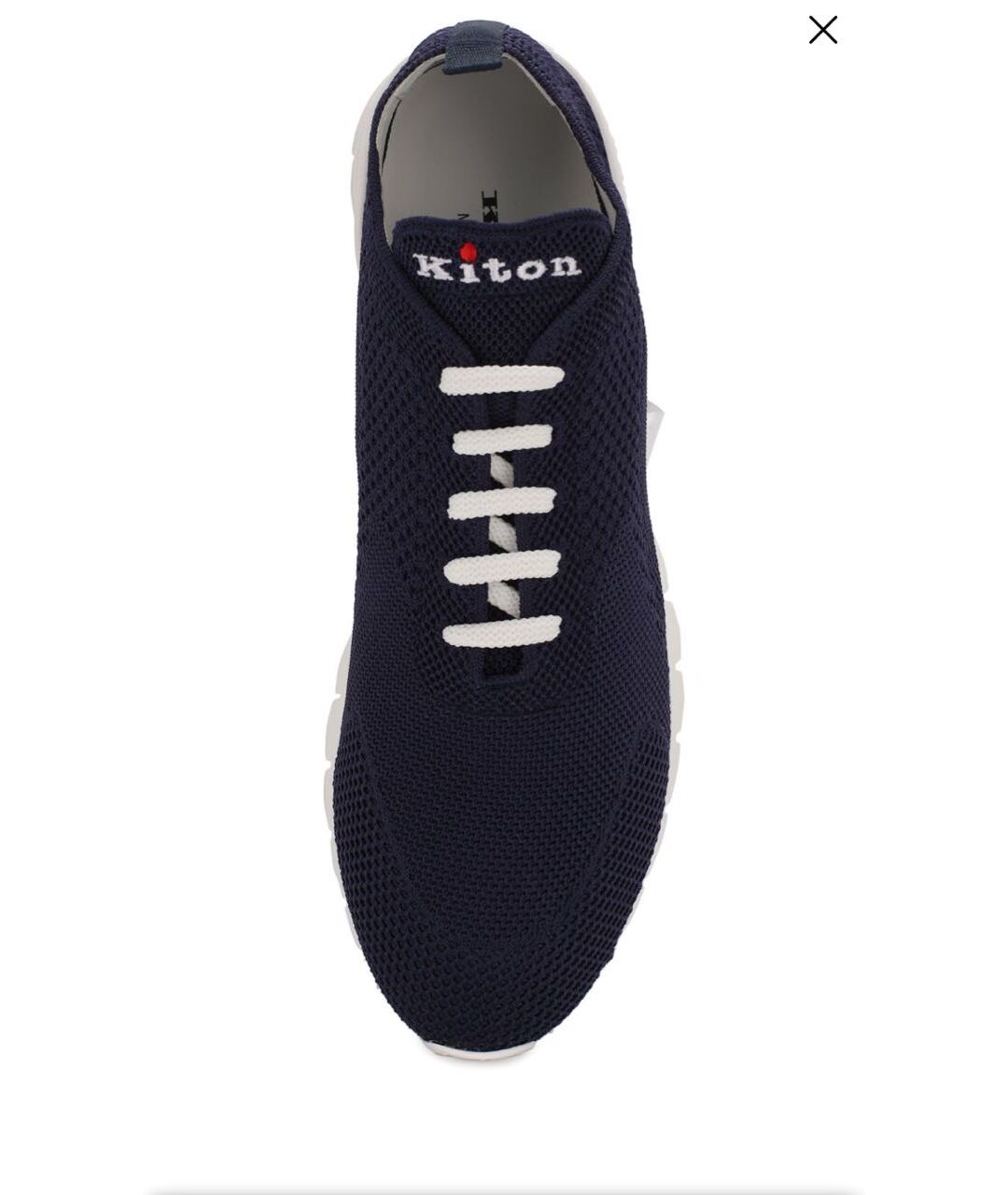 KITON Темно-синие текстильные низкие кроссовки / кеды, фото 3