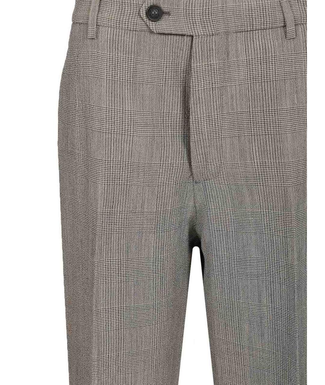 GOLDEN GOOSE DELUXE BRAND Серые шерстяные повседневные брюки, фото 4