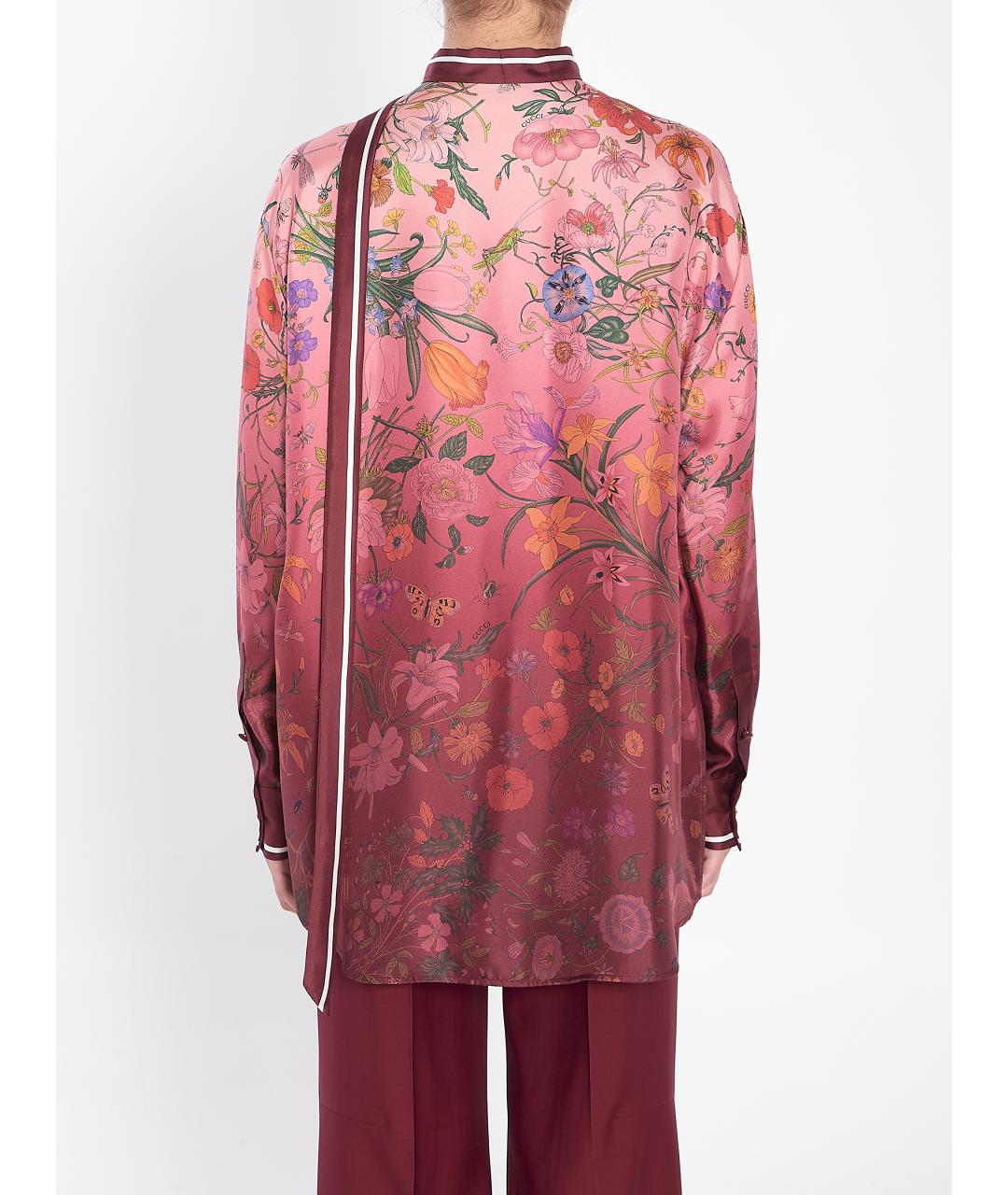 GUCCI Фуксия шелковая рубашка, фото 4