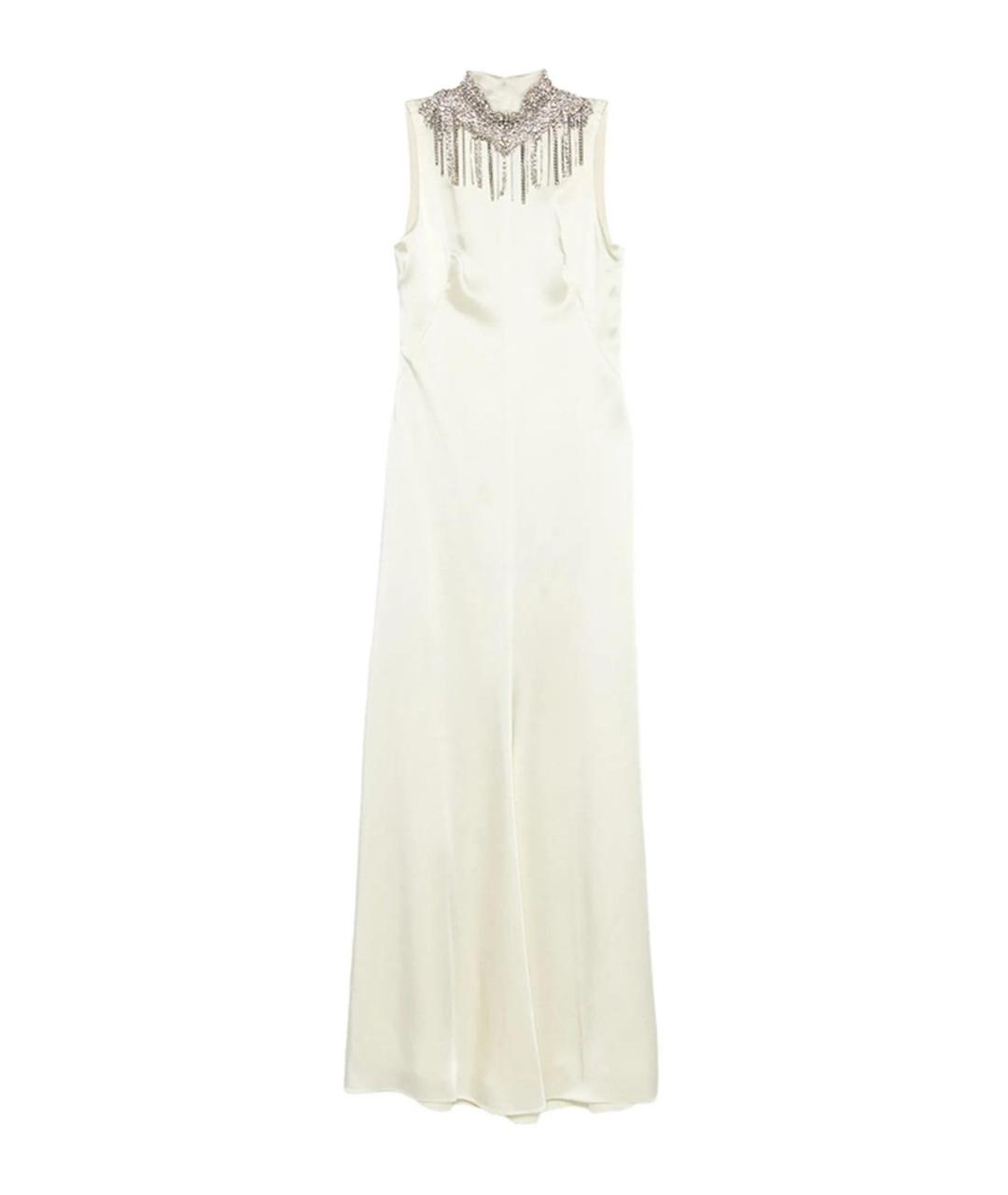 ALEXANDER MCQUEEN Бежевое шелковое вечернее платье, фото 1