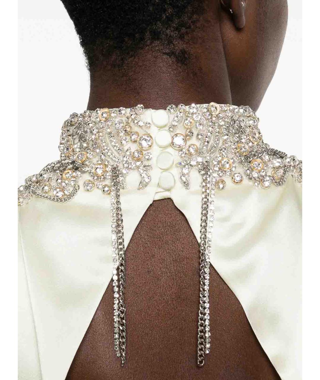 ALEXANDER MCQUEEN Бежевое шелковое вечернее платье, фото 5