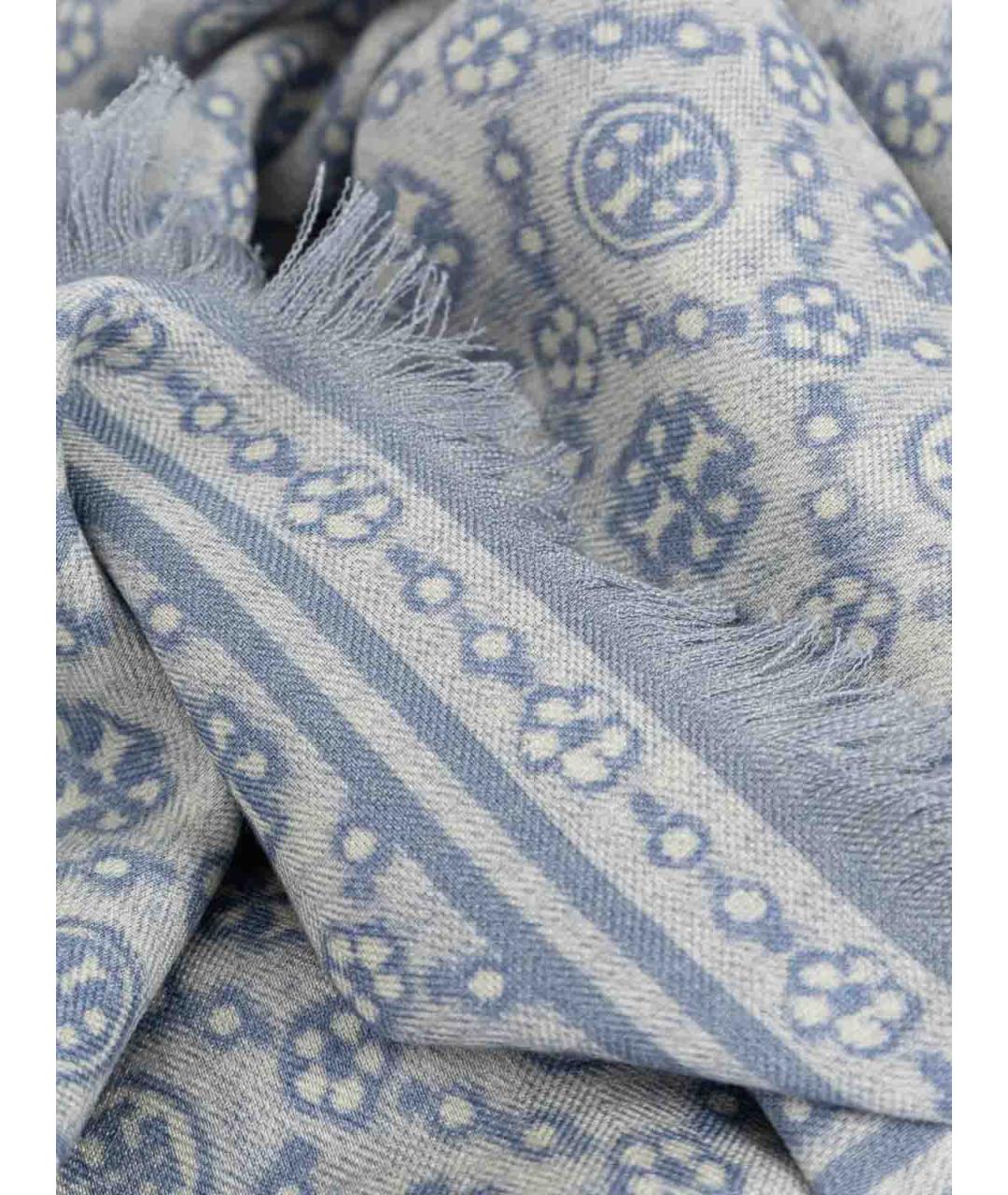 TORY BURCH Голубой шерстяной шарф, фото 4