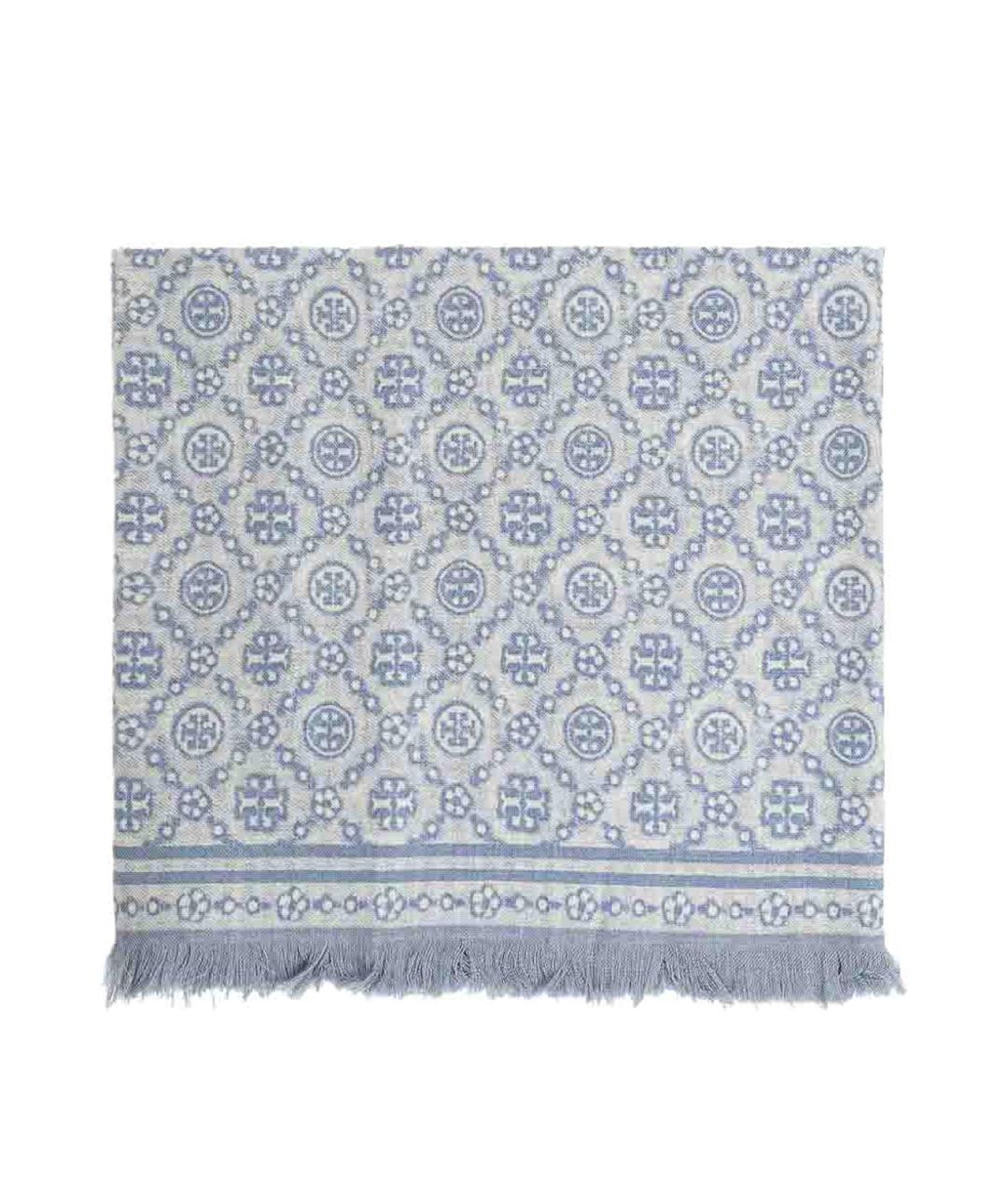 TORY BURCH Голубой шерстяной шарф, фото 1