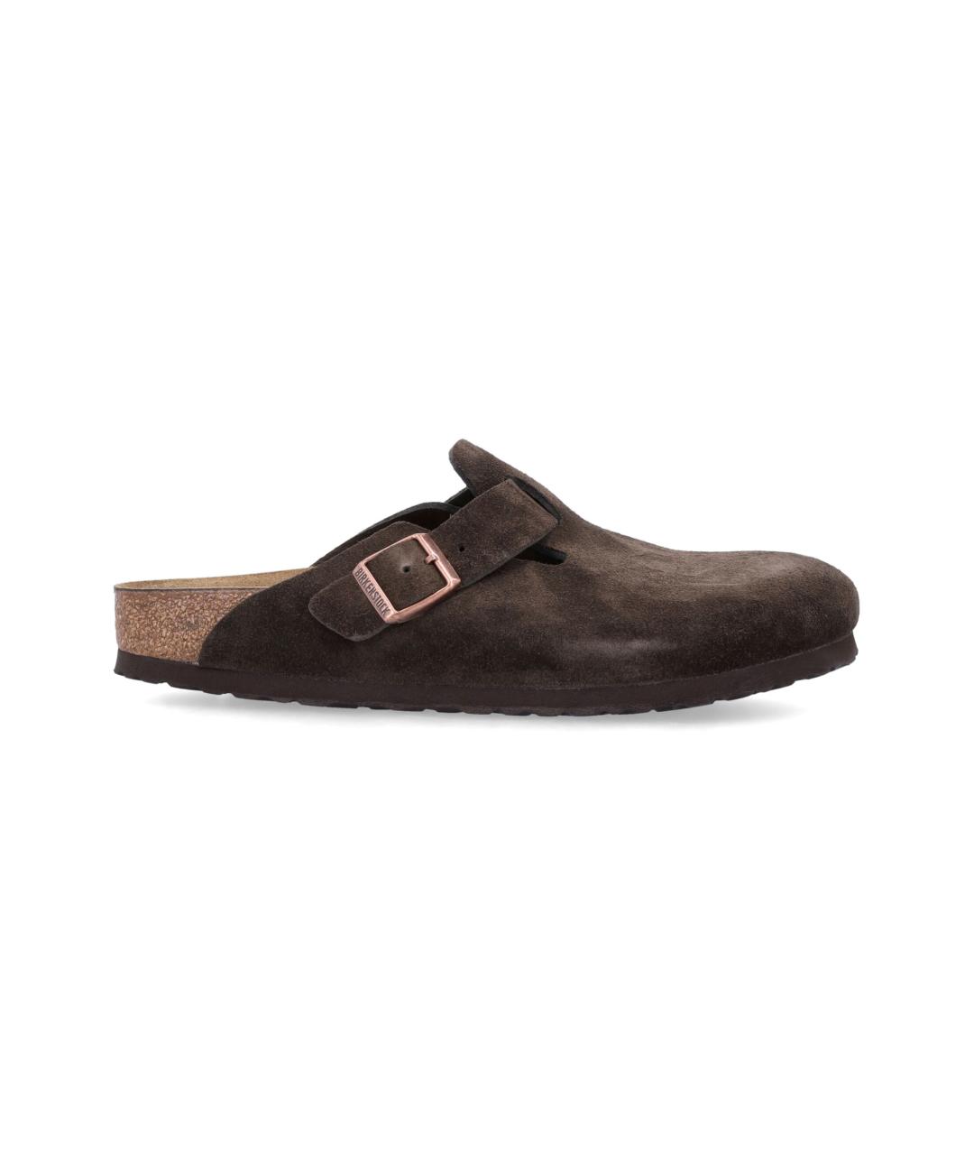 BIRKENSTOCK Коричневые замшевые сабо, фото 1