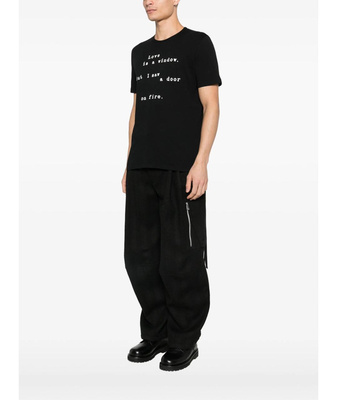 ANN DEMEULEMEESTER Черная хлопковая футболка, фото 5