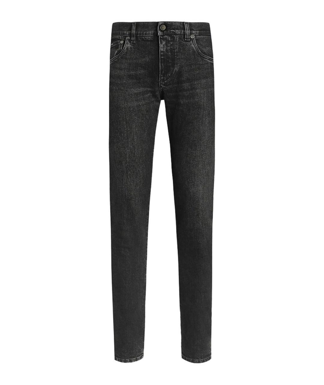 DOLCE&GABBANA Черные хлопковые прямые джинсы, фото 1