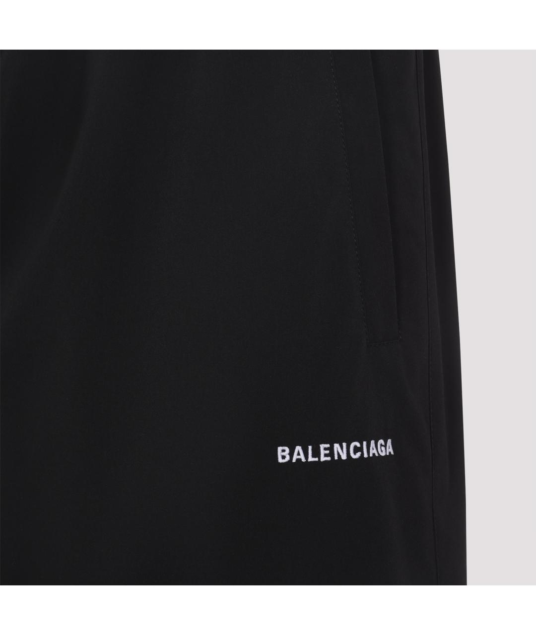 BALENCIAGA Черные полиэстеровые повседневные брюки, фото 4