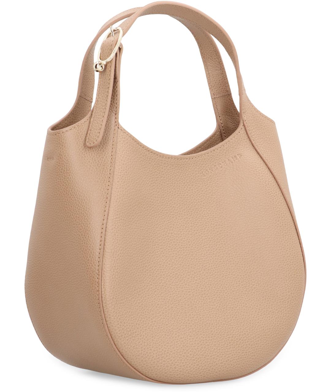 LONGCHAMP Бежевая кожаная сумка через плечо, фото 3
