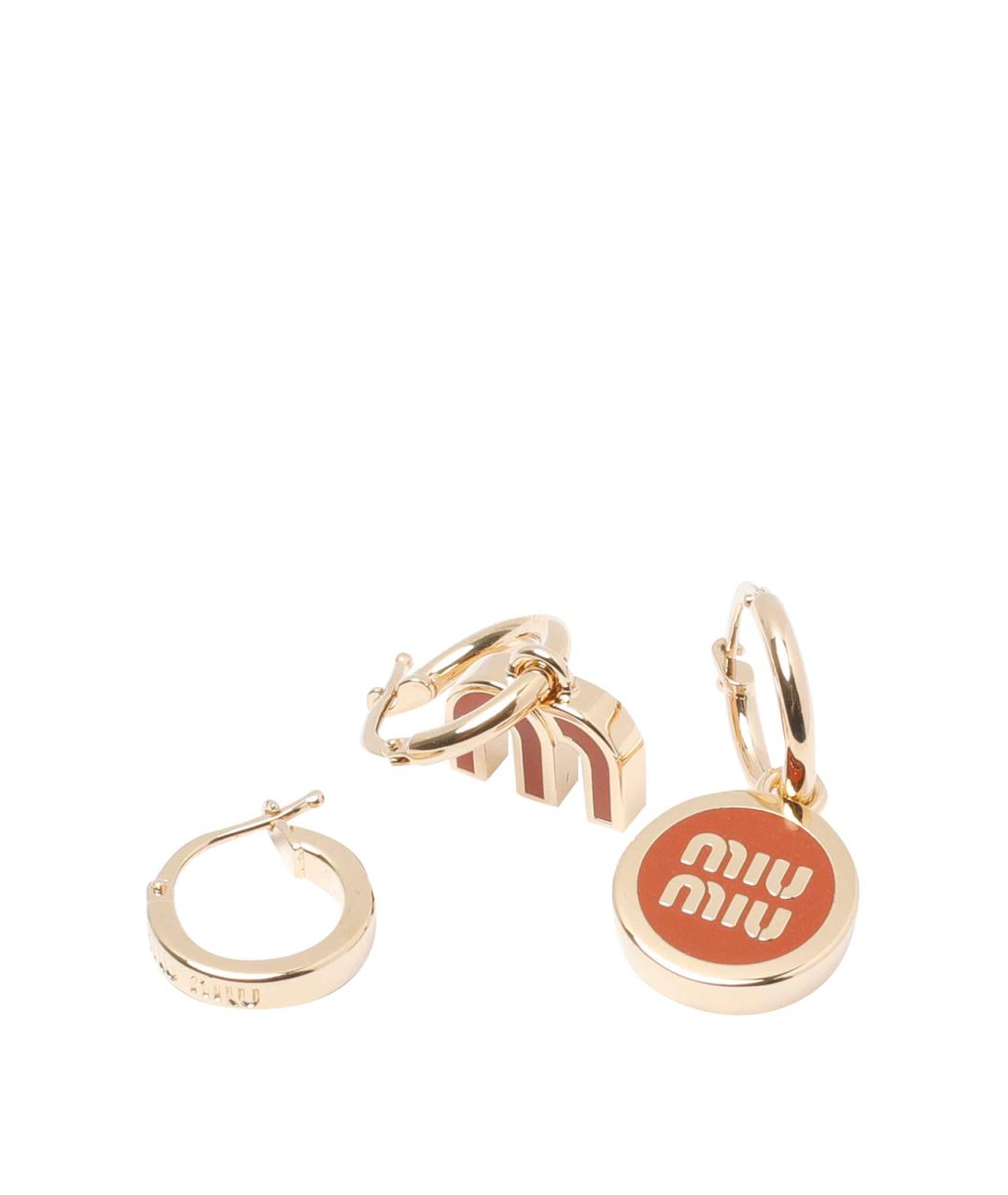MIU MIU Золотые латунные серьги, фото 2