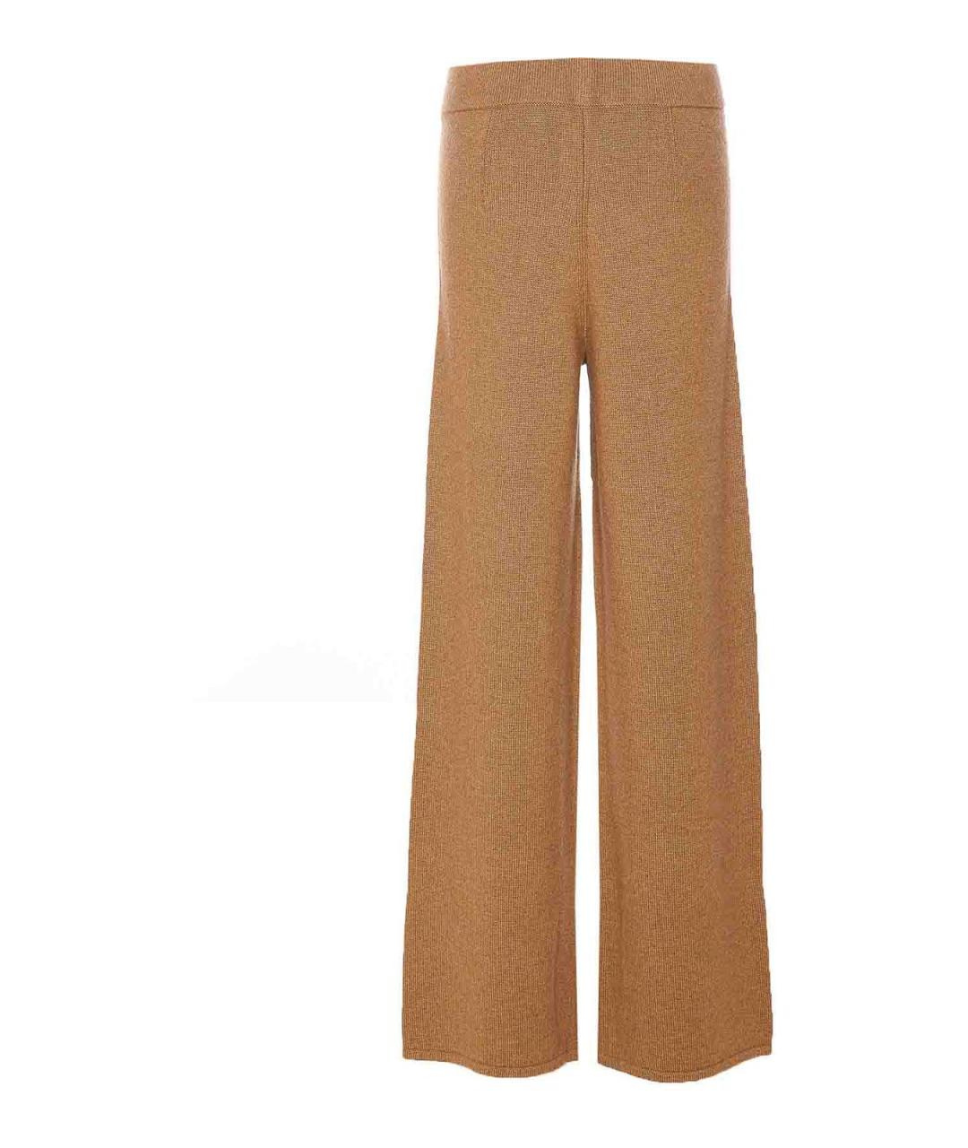 MAX MARA STUDIO Коричневые кашемировые брюки широкие, фото 2