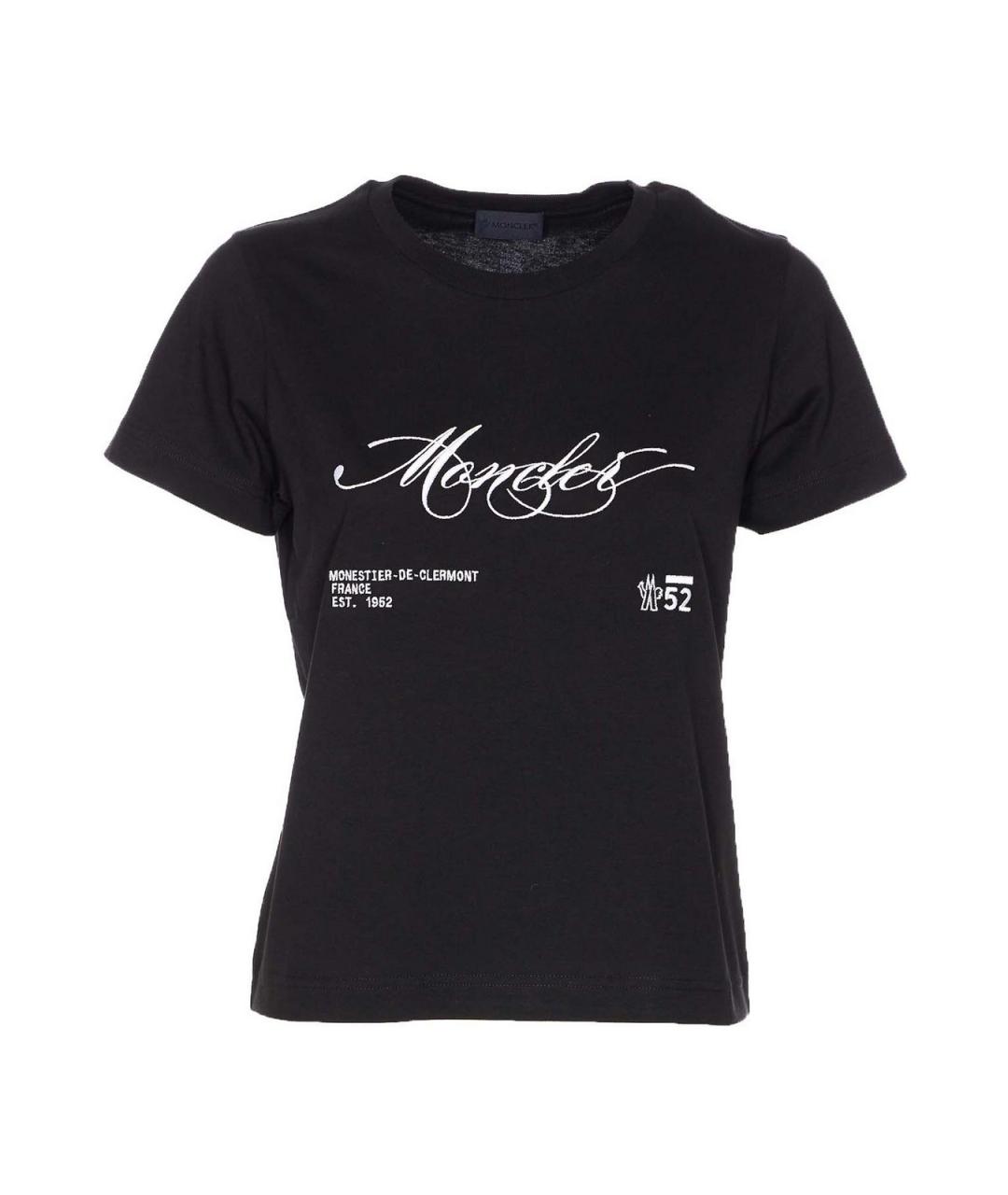 MONCLER Черная хлопковая футболка, фото 1