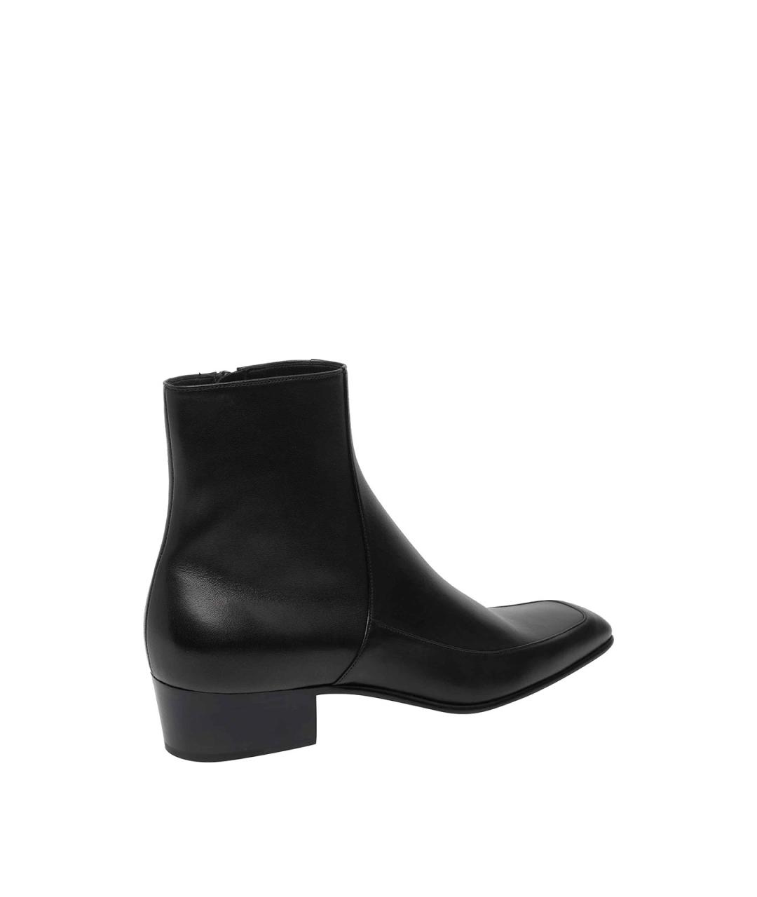 SAINT LAURENT Черные кожаные низкие ботинки, фото 3