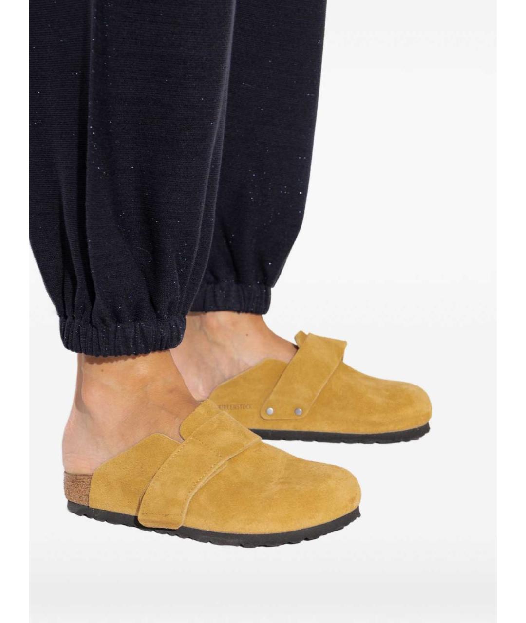 BIRKENSTOCK Желтые замшевые сабо, фото 2