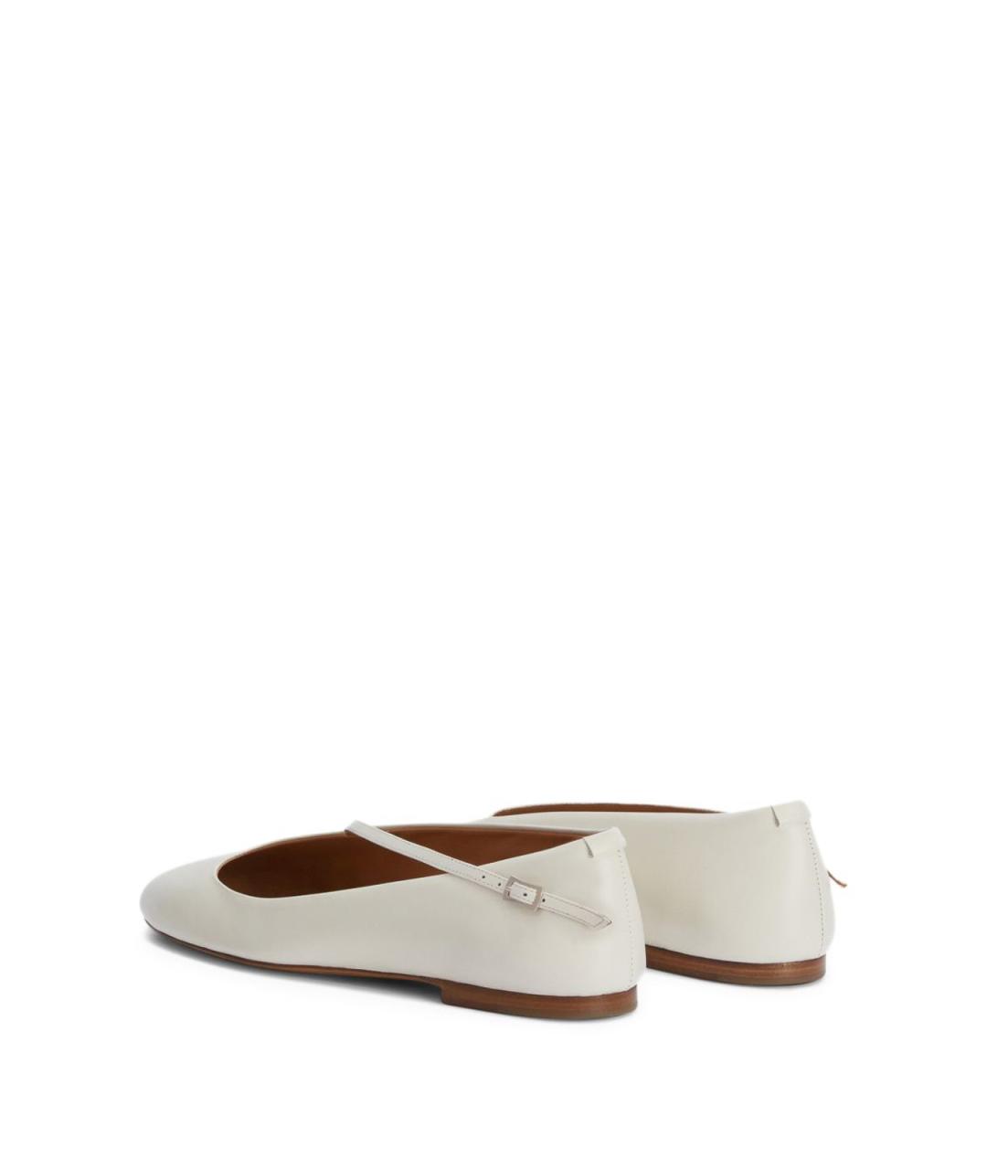 JIL SANDER Белые кожаные балетки, фото 4