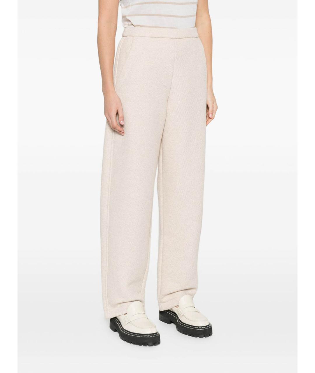 MAX MARA Белые хлопковые прямые брюки, фото 3