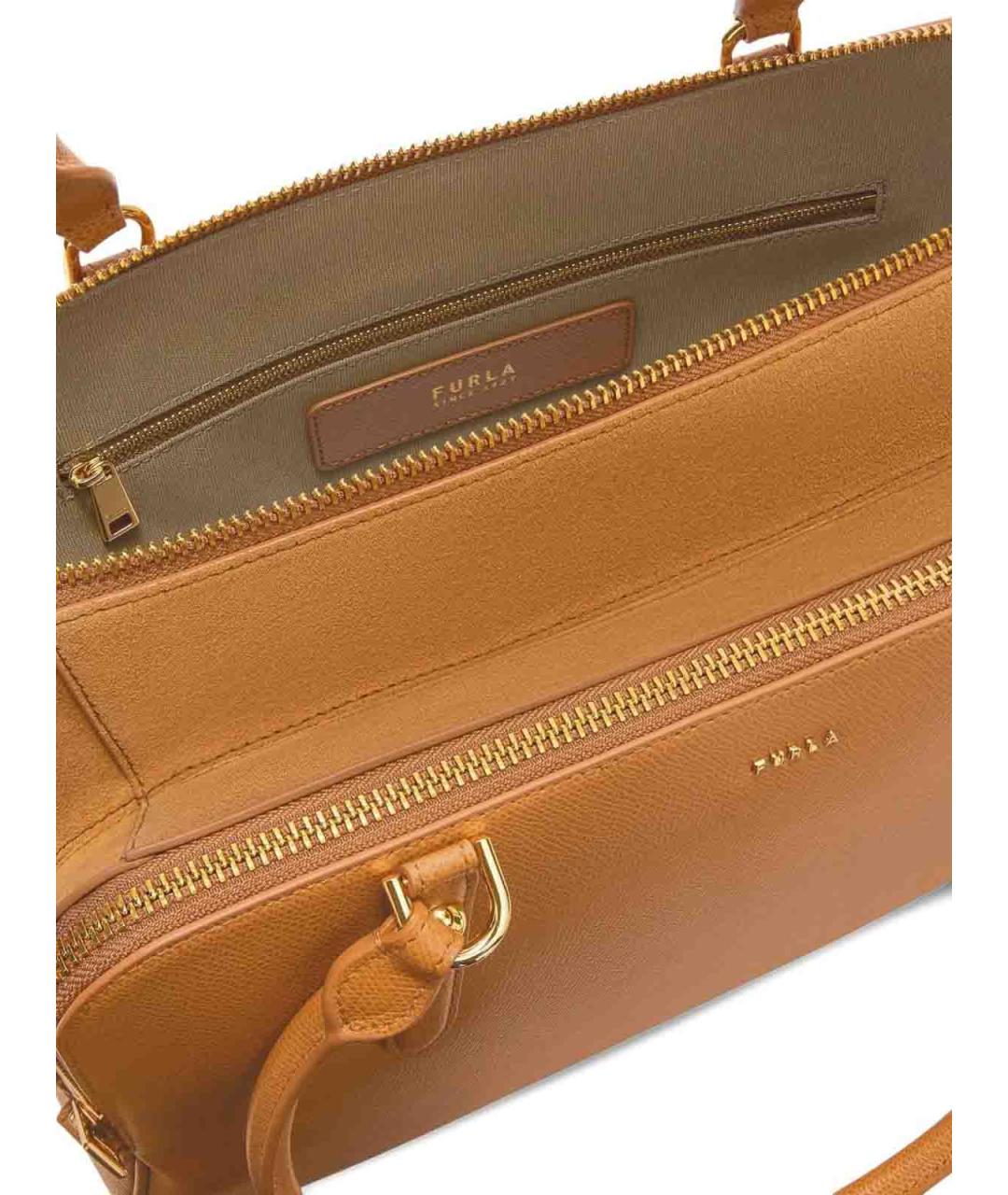 FURLA Оранжевая кожаная сумка через плечо, фото 5
