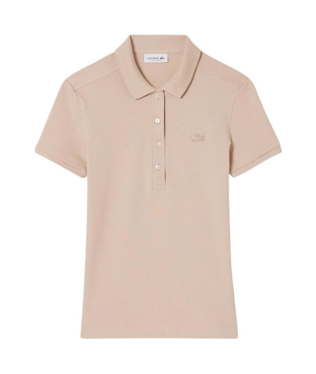 LACOSTE Бежевая хлопковая футболка, фото 1