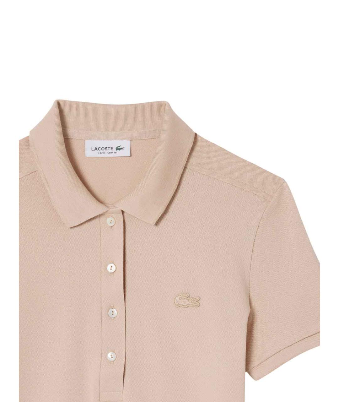 LACOSTE Бежевая хлопковая футболка, фото 2
