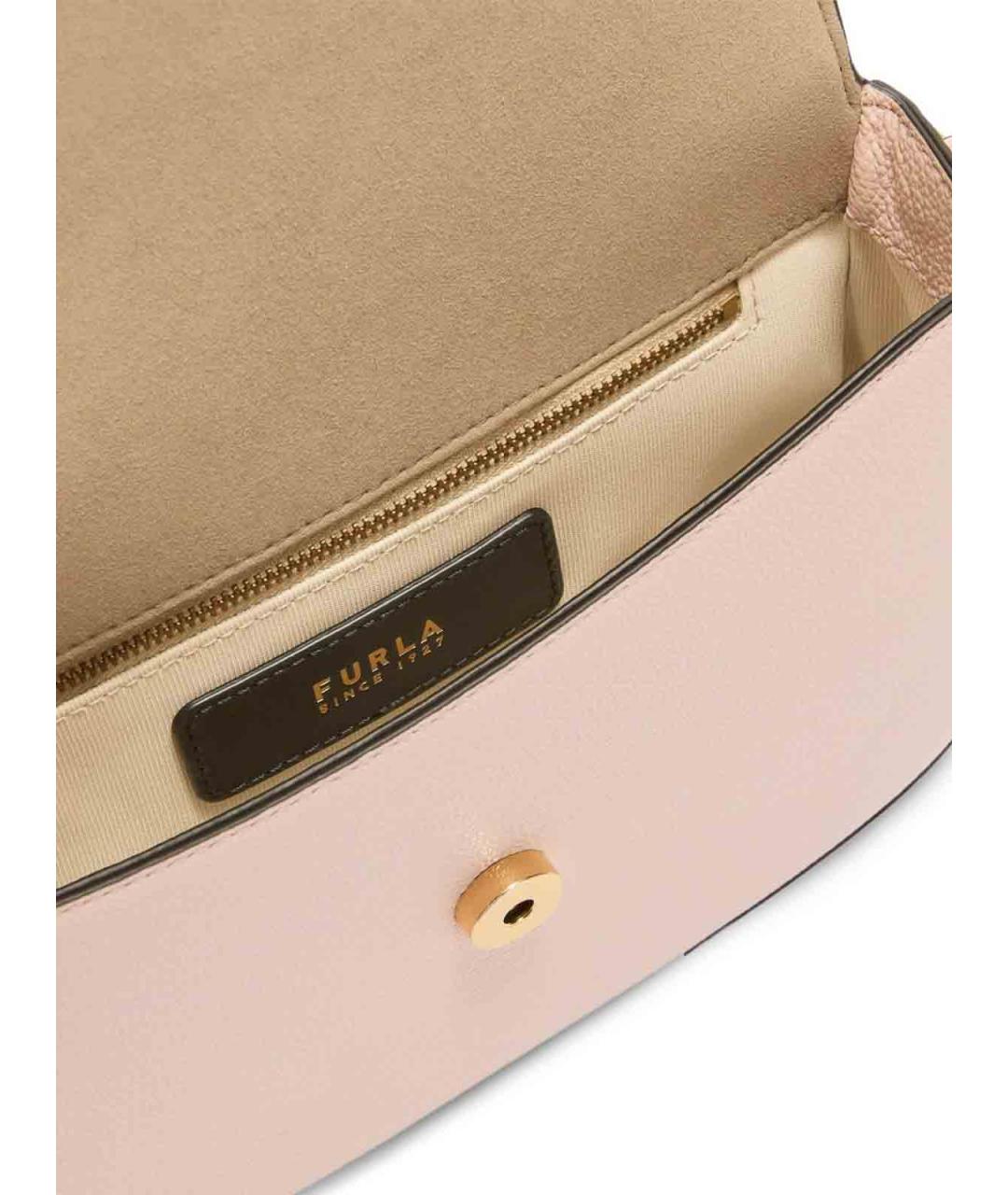 FURLA Розовая кожаная сумка через плечо, фото 4