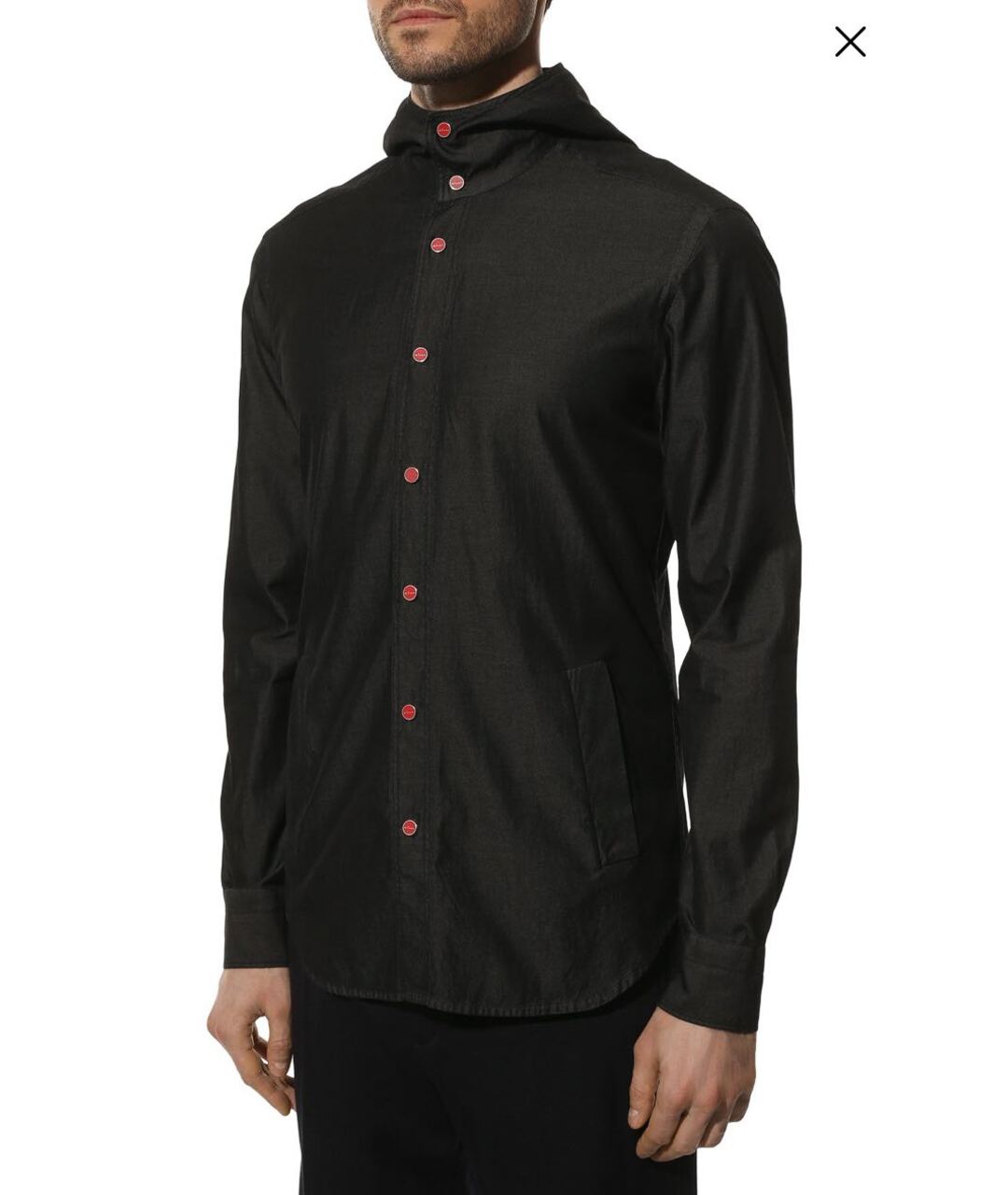 KITON Черная хлопковая кэжуал рубашка, фото 3