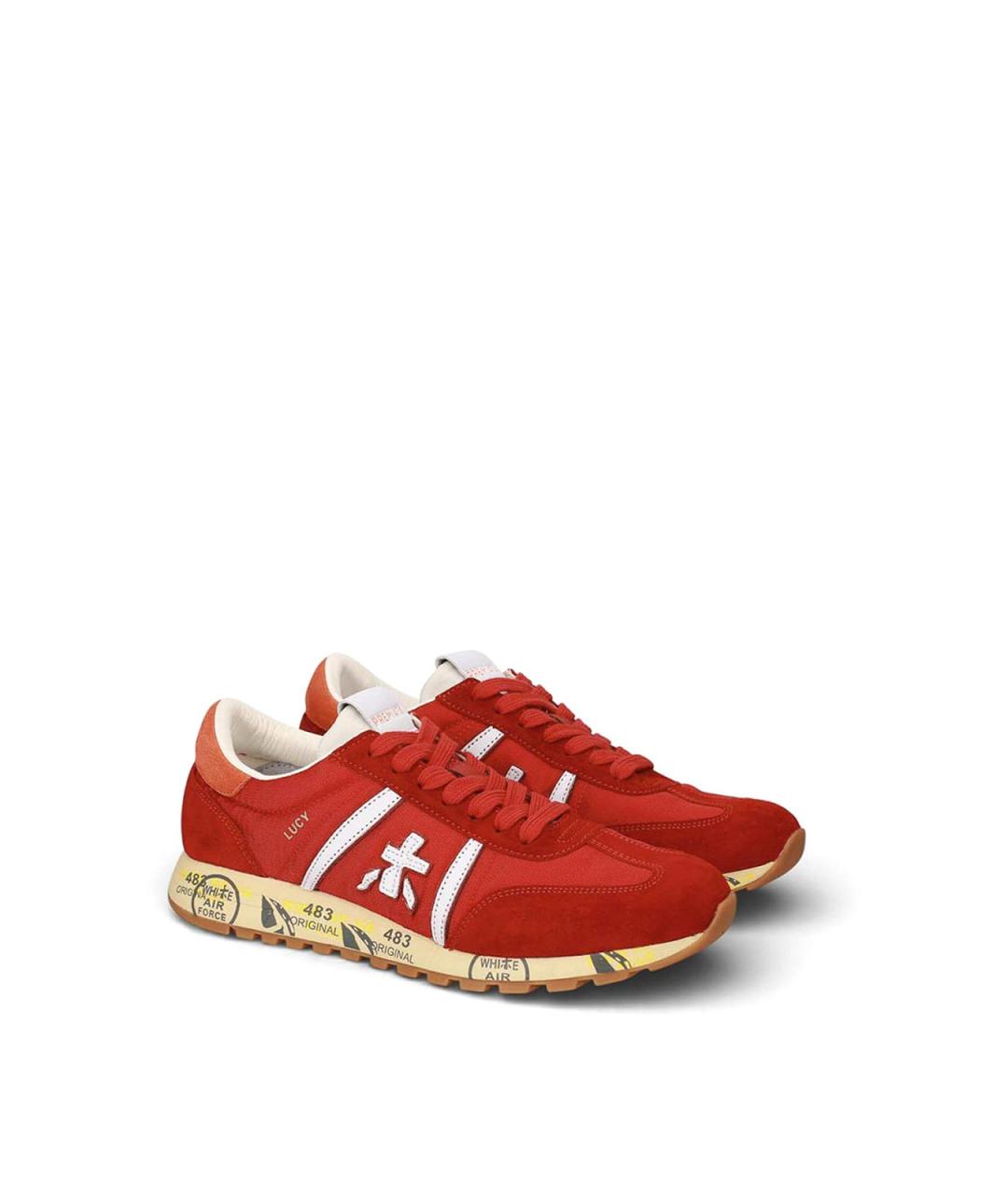 PREMIATA Красные кожаные кроссовки, фото 4