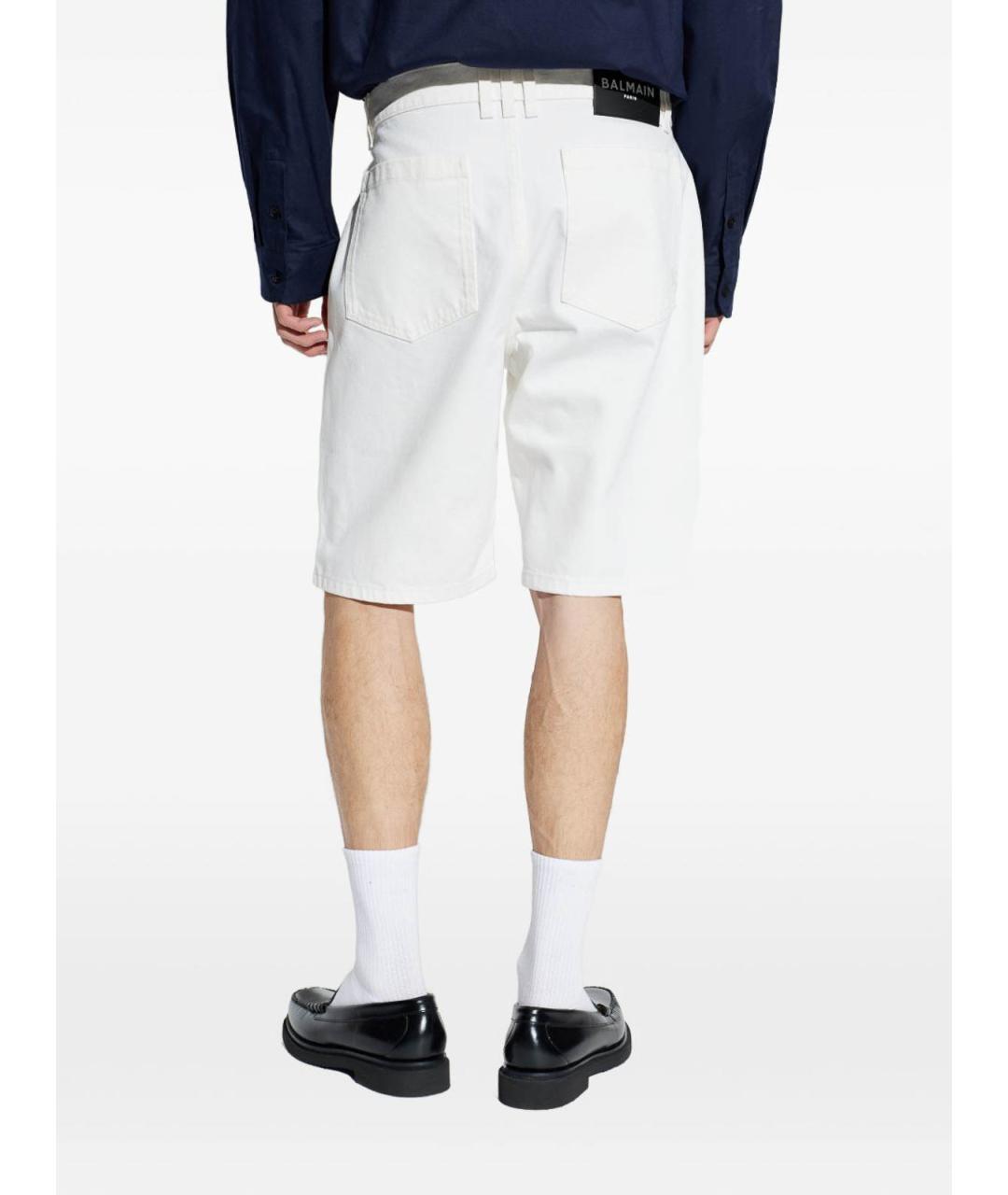 BALMAIN Белые хлопковые шорты, фото 3