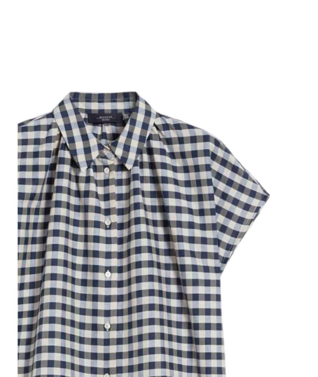 WEEKEND MAX MARA Синяя хлопковая рубашка, фото 2