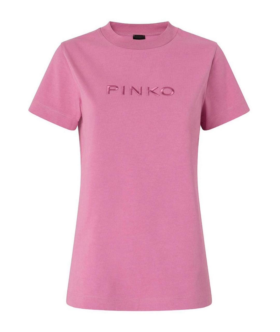 PINKO Розовая хлопковая футболка, фото 1