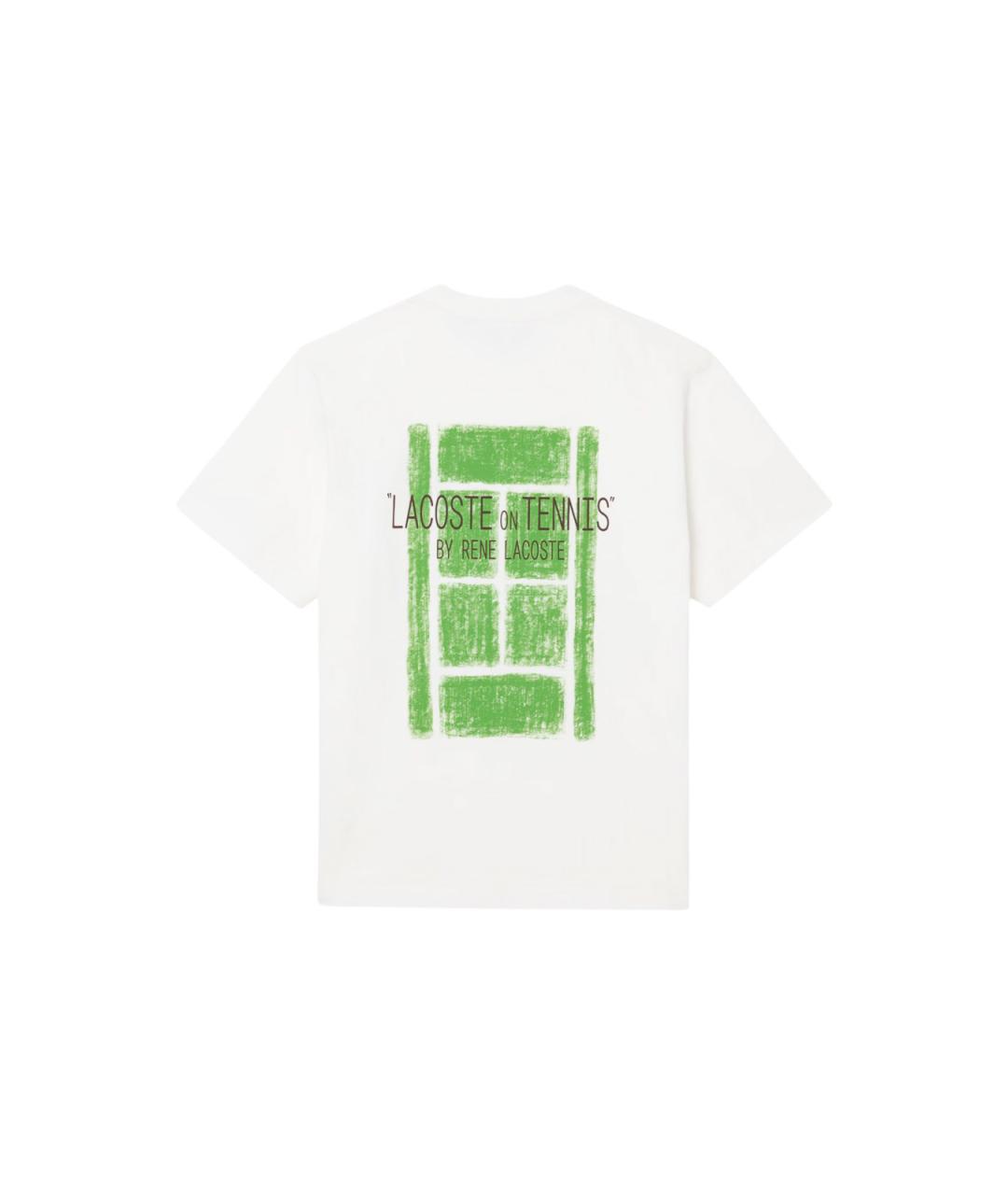 LACOSTE Белая хлопковая футболка, фото 2