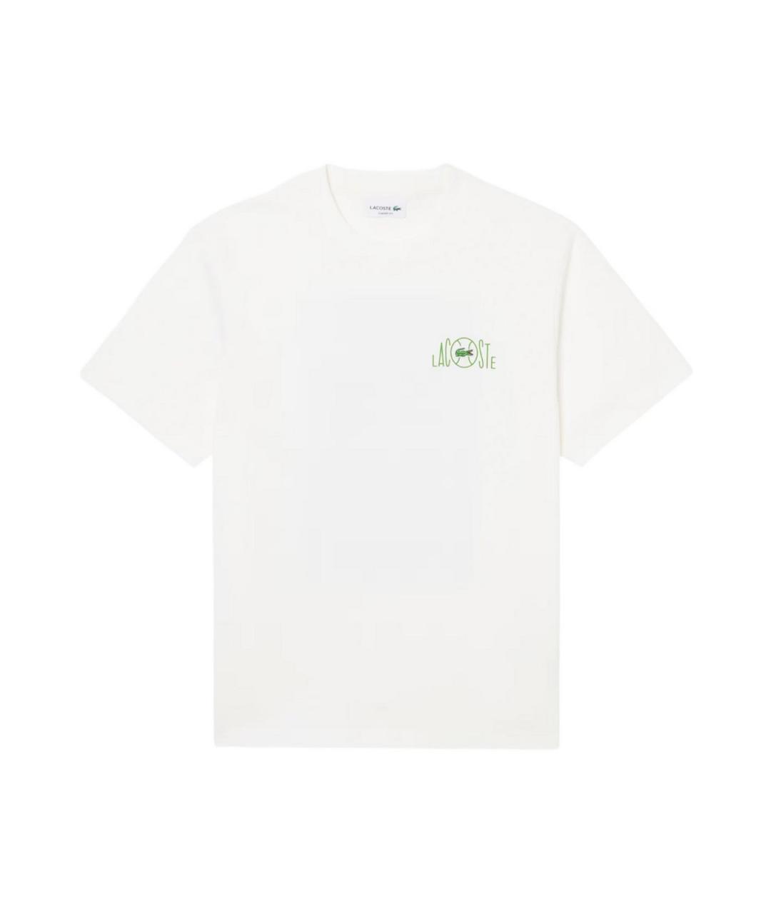 LACOSTE Белая хлопковая футболка, фото 1