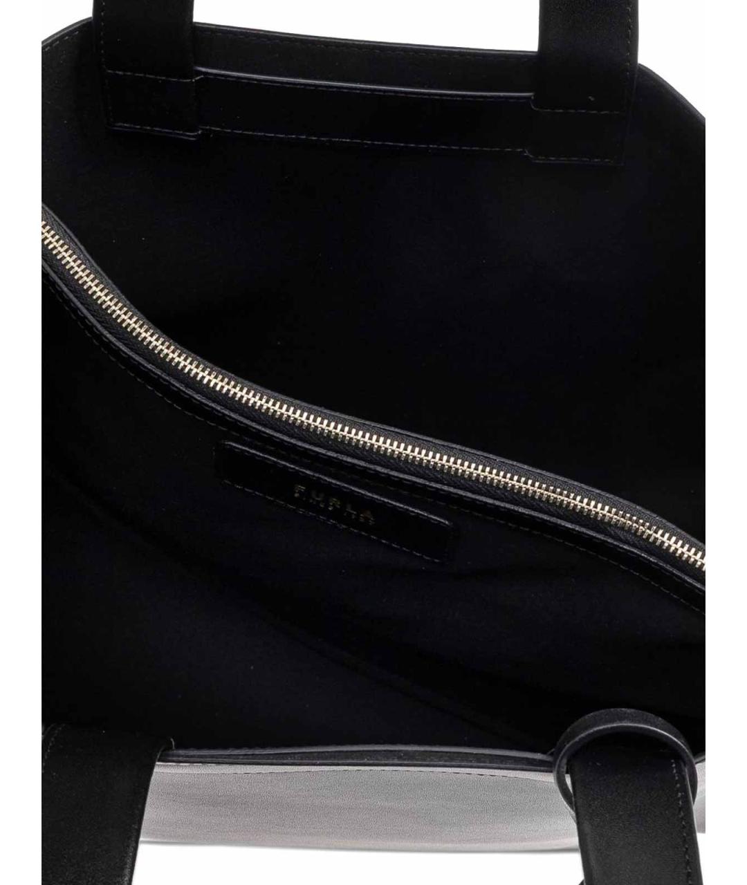 FURLA Черная кожаная сумка тоут, фото 6