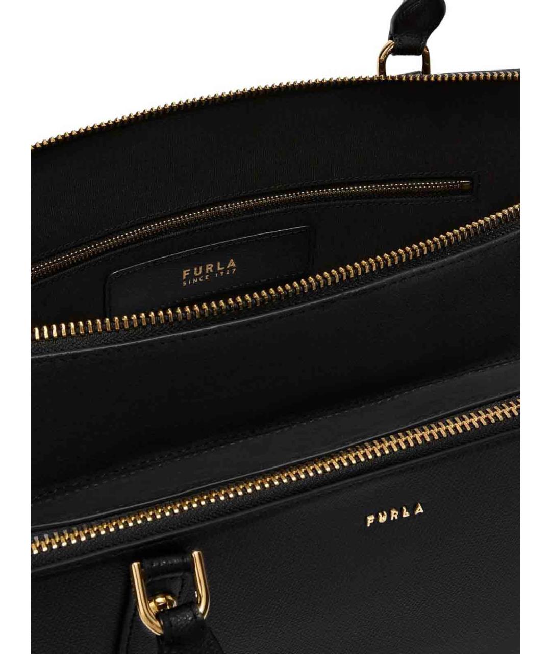 FURLA Черная кожаная сумка через плечо, фото 3