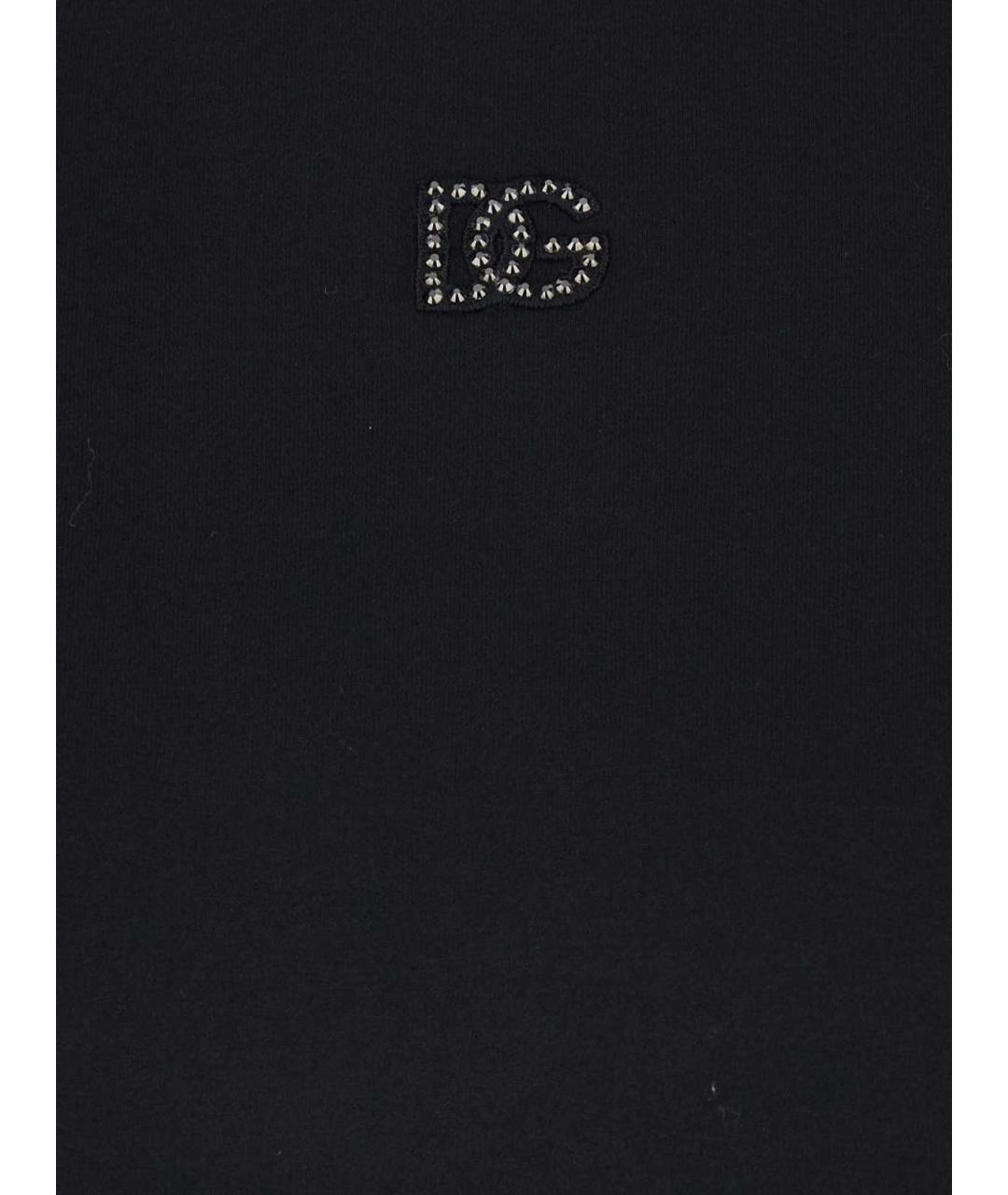 DOLCE&GABBANA Черная хлопковая футболка, фото 3