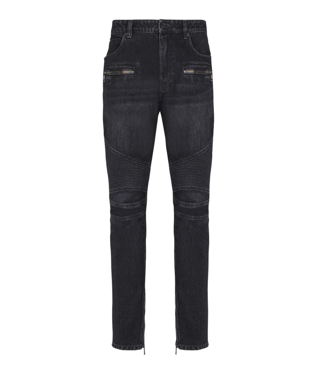 BALMAIN Черные хлопковые джинсы скинни, фото 1