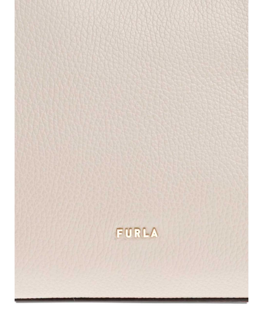 FURLA Бежевая кожаная сумка через плечо, фото 3