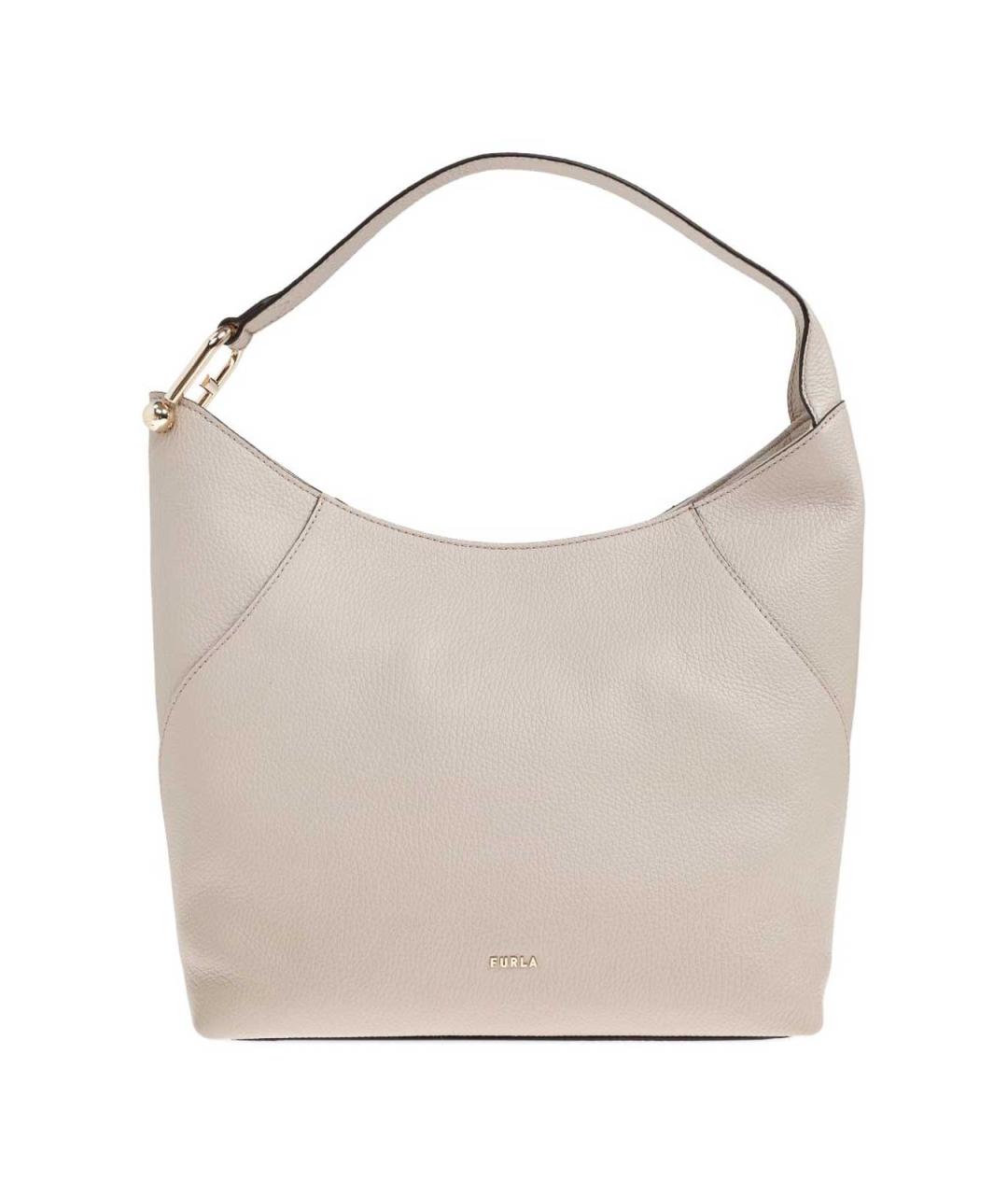 FURLA Бежевая кожаная сумка через плечо, фото 5