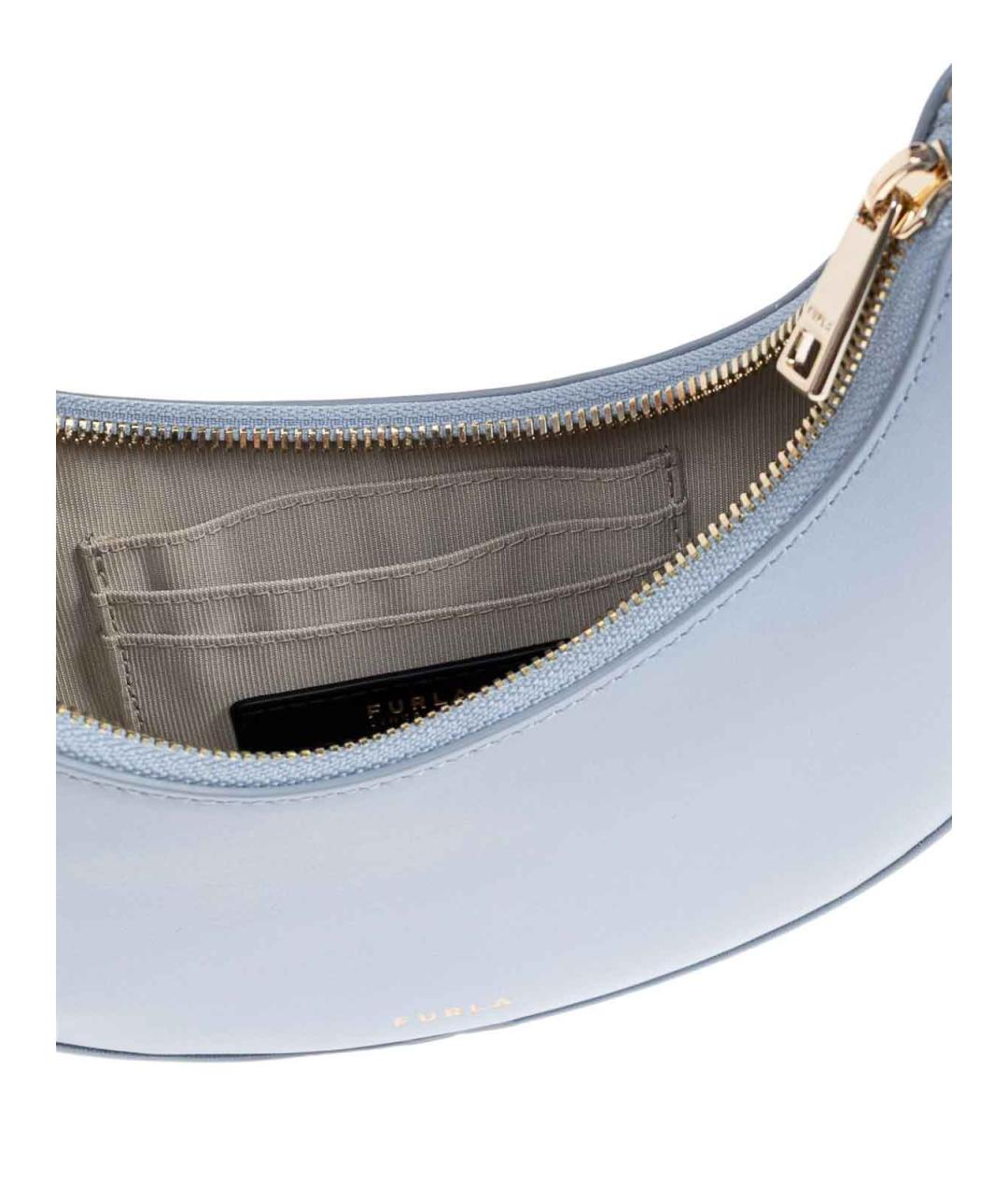 FURLA Голубая кожаная сумка через плечо, фото 2
