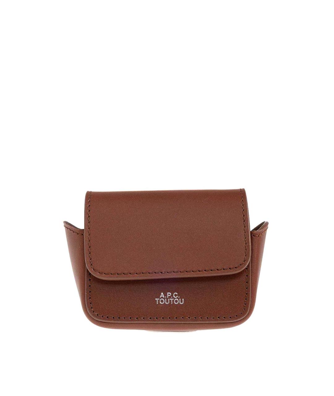 A.P.C. Коричневый кожаный кардхолдер, фото 6