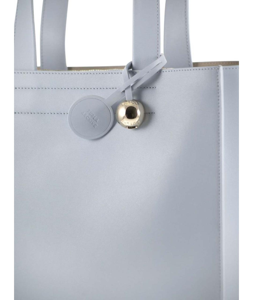 FURLA Голубая кожаная сумка тоут, фото 3