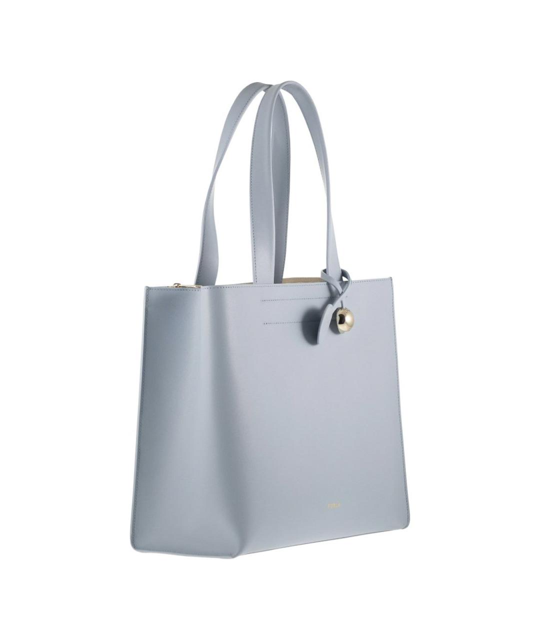 FURLA Голубая кожаная сумка тоут, фото 4