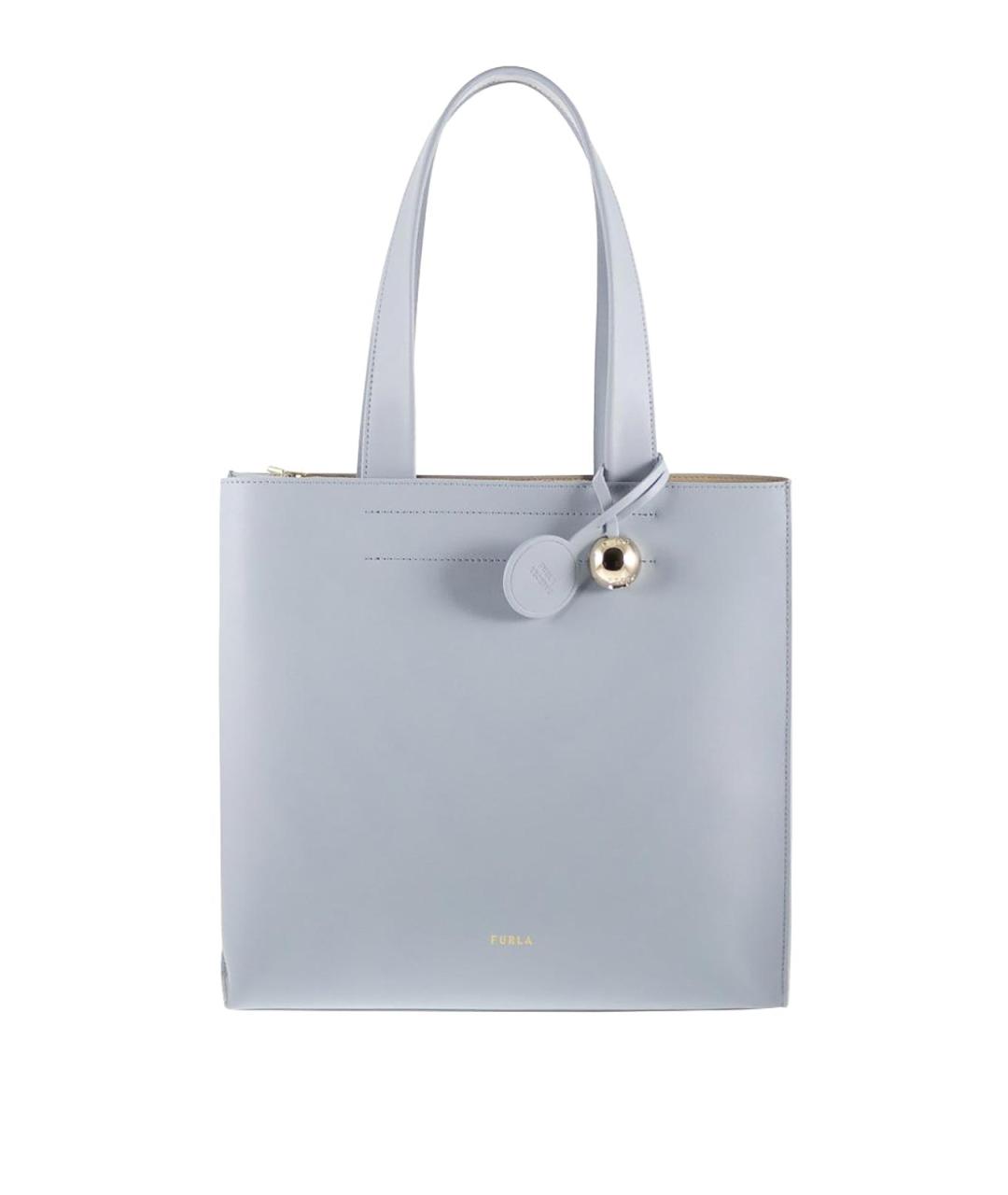 FURLA Голубая кожаная сумка тоут, фото 1