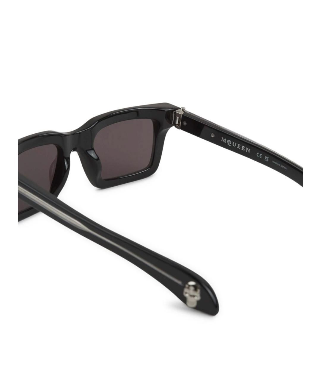 ALEXANDER MCQUEEN Черные пластиковые солнцезащитные очки, фото 3