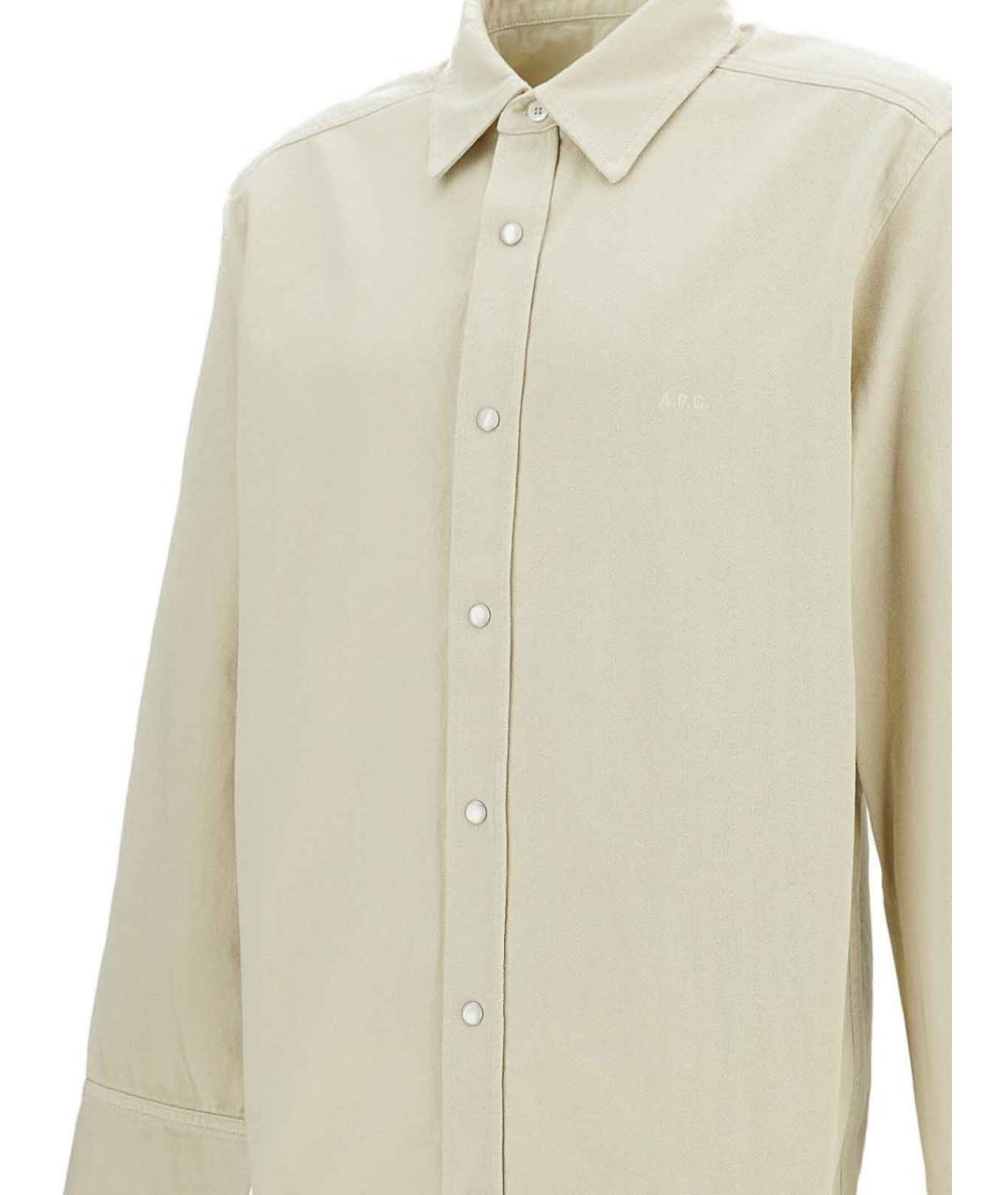A.P.C. Бежевая хлопковая классическая рубашка, фото 3