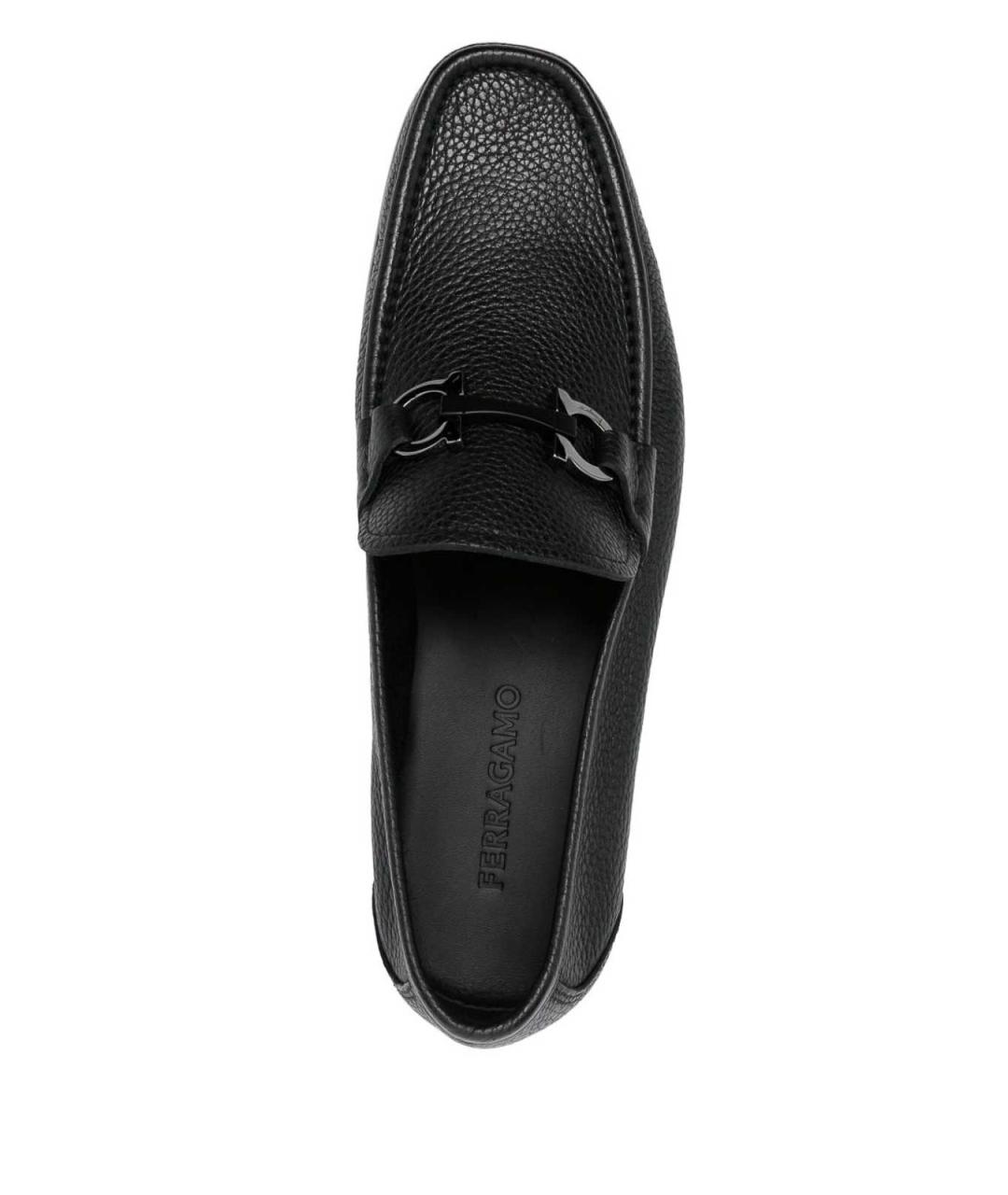 FERRAGAMO Черные кожаные лоферы, фото 2