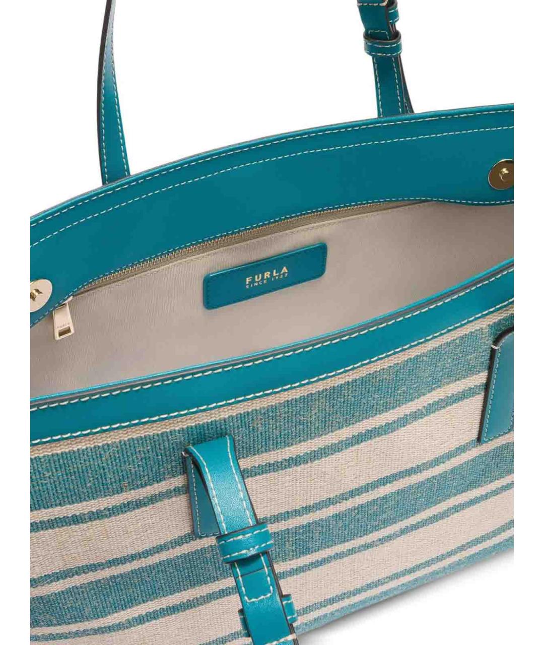FURLA Зеленая тканевая сумка тоут, фото 5