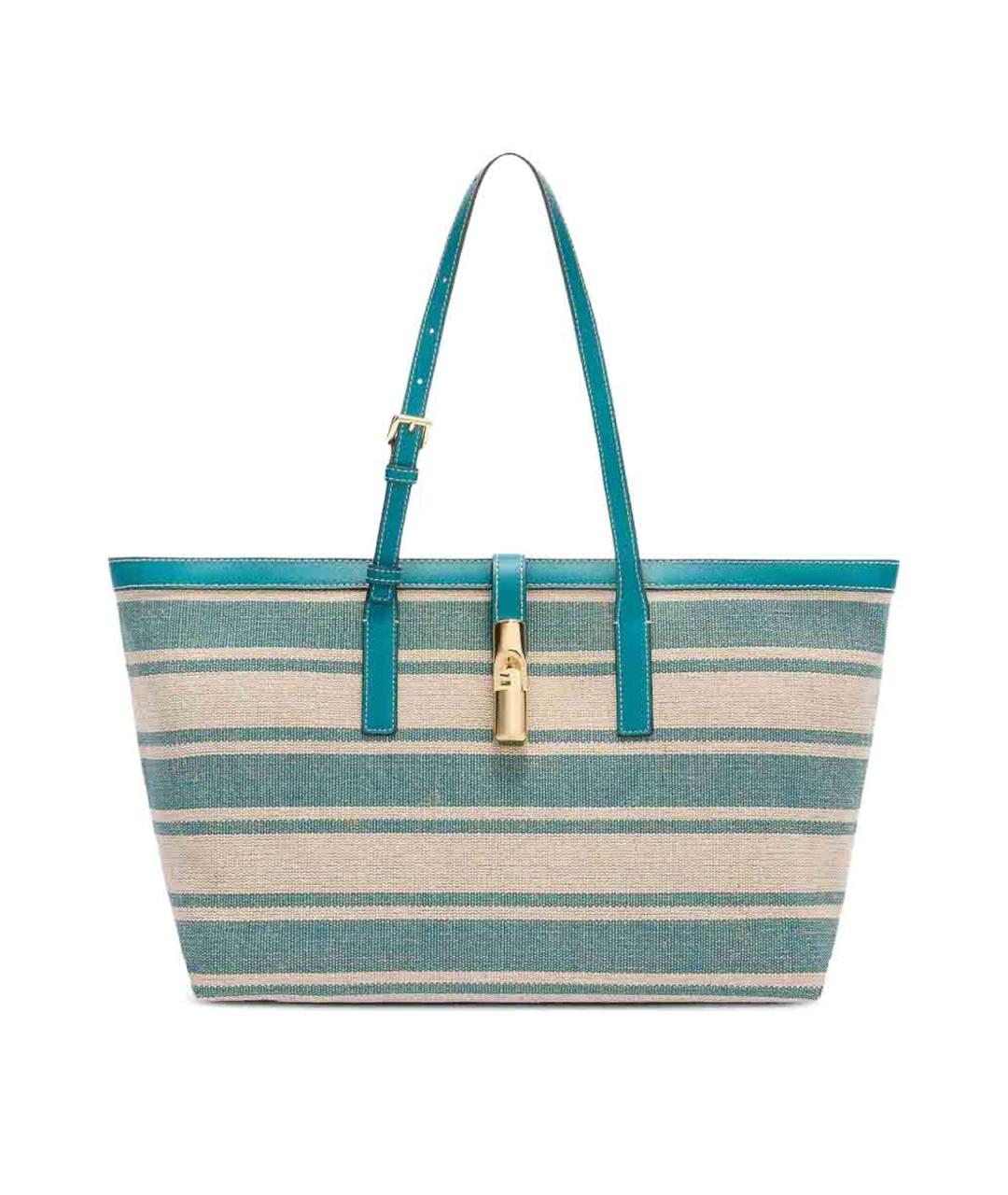 FURLA Зеленая тканевая сумка тоут, фото 1