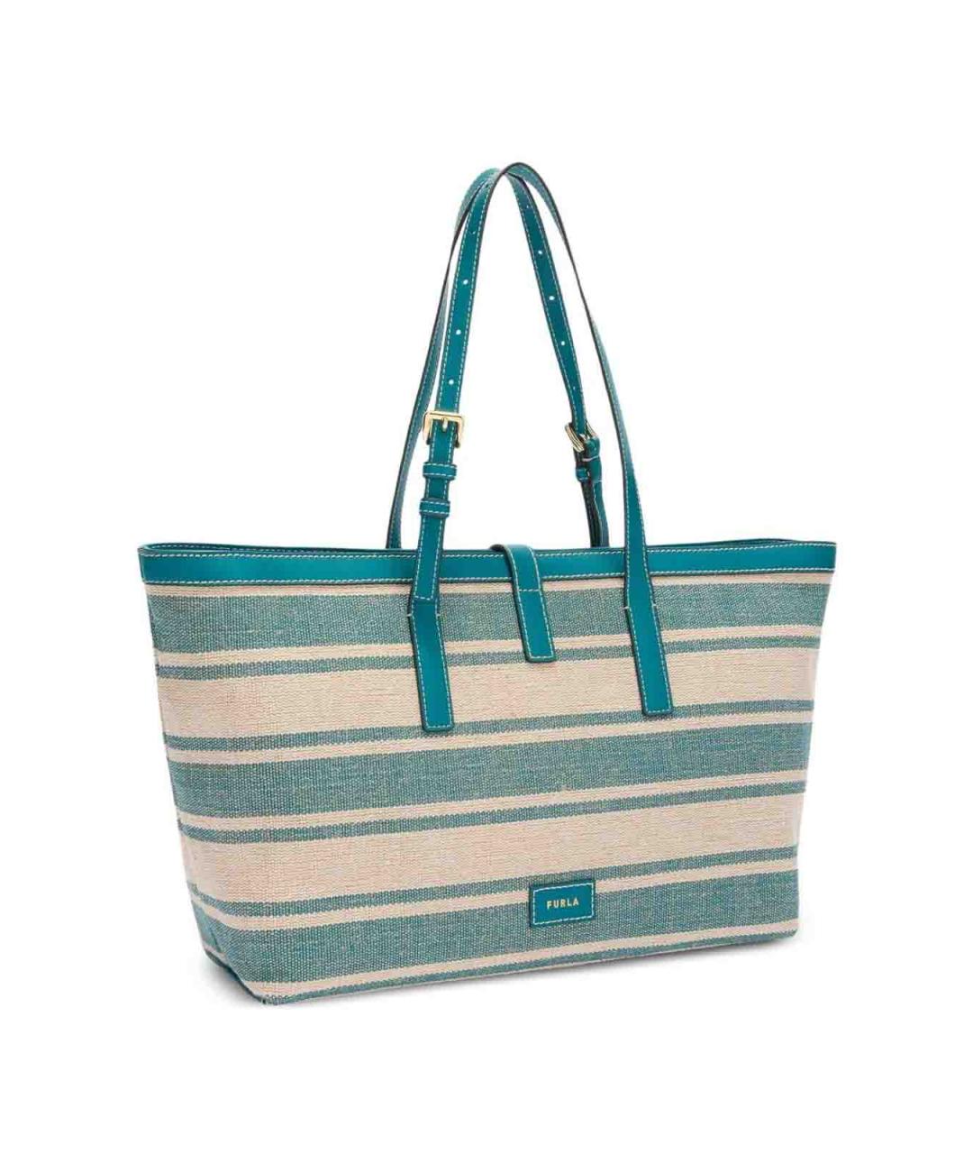 FURLA Зеленая тканевая сумка тоут, фото 4